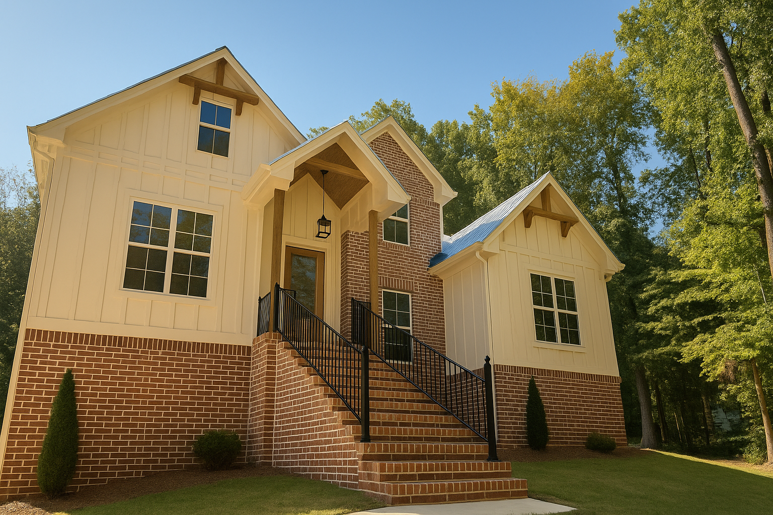 Custom wooded retreat home built by Riveroak Building Company in Trussville, Alabama